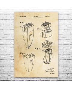 Electric Shaver Patent Print Poster