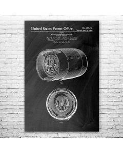 Beer Keg Patent Print Poster