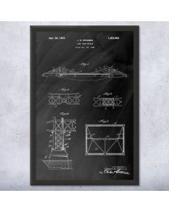Golden Gate Bridge Framed Patent Print