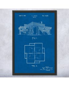 F.L. Wright House Patent Framed Print
