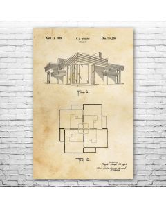 F.L. Wright House Patent Print Poster