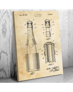 Champagne Bottle Patent Canvas Print