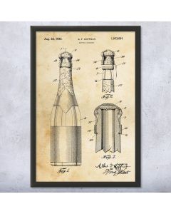 Champagne Bottle Framed Patent Print