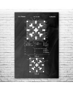 Crossword Puzzle Patent Print Poster