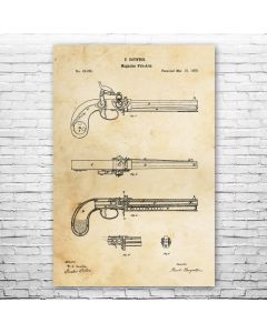 Flintlock Pistol Patent Print Poster