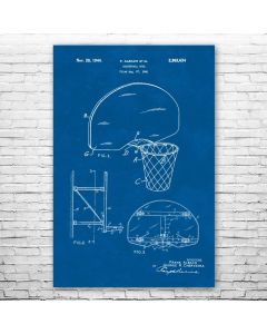 Basketball Goal Patent Print Poster