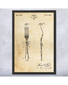 Fork Framed Patent Print