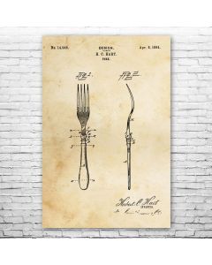 Fork Patent Print Poster