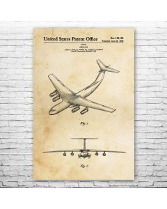 C-141 Starlifter Airplane Patent Print Poster