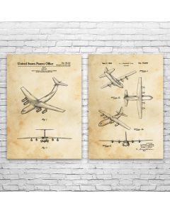 Military Transport Airplane Patent Prints Set of 2