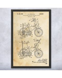 Stingray Bicycle Framed Patent Print