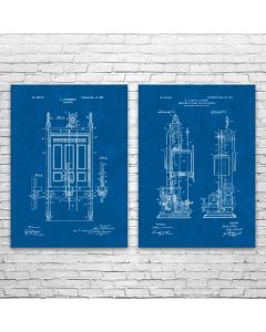 Elevator Patent Prints Set of 2
