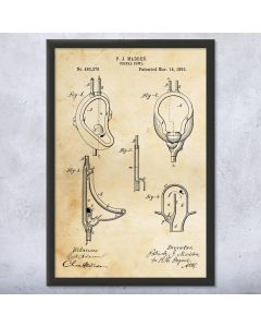 Urinal Bowl Framed Patent Print