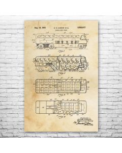 Double Decker Bus Patent Print Poster