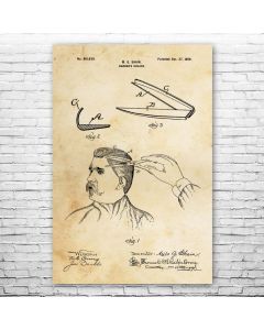 Barbers Shears Poster Patent Print