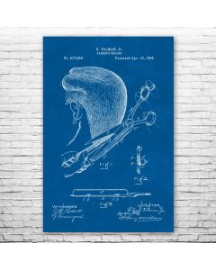 Barbers Scissors Poster Patent Print