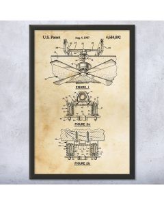 Ceiling Fan Framed Patent Print