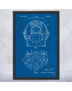 Underwater Welders Helmet Framed Patent Print