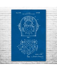 Underwater Welders Helmet Poster Patent Print