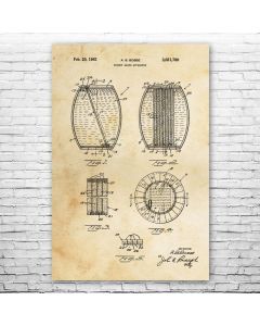 Whiskey Barrel Poster Patent Print