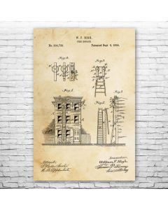Fire Escape Patent Print Poster