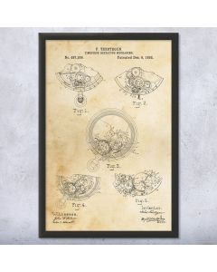 Pocket Watch Repeater Framed Patent Print