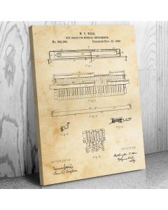 Piano Keyboard Patent Canvas Print