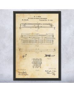 Piano Keyboard Framed Patent Print