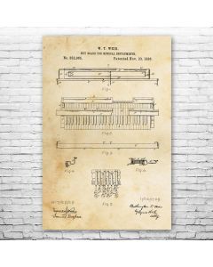 Piano Keyboard Patent Print Poster