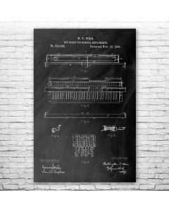 Piano Keyboard Poster Patent Print
