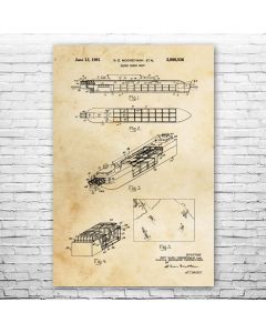 Cargo Ship Patent Print Poster
