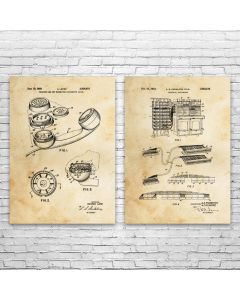 Telephone Patent Prints Set of 2