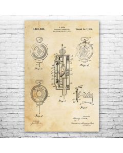 Telephone Transmitter Patent Print Poster