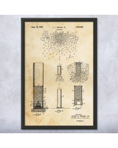 Fireworks Framed Patent Print