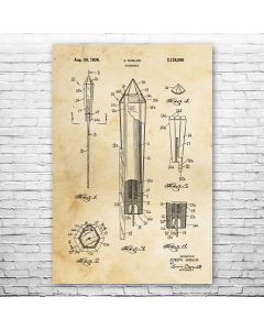 Sky Rocket Patent Print Poster
