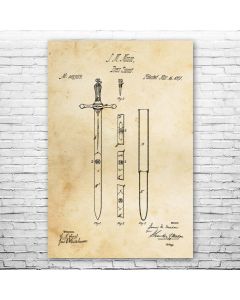 Dress Sword Poster Patent Print