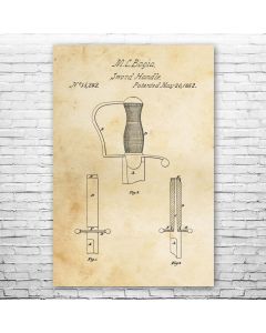 Sword Handle Patent Print Poster