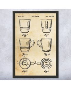 Espresso Cup Framed Patent Print