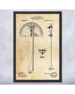 Protractor T-Square Framed Patent Print