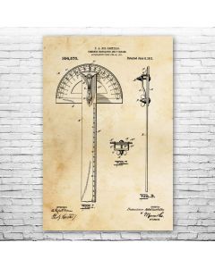 Protractor T-Square Patent Print Poster