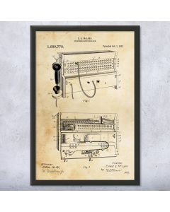 Telephone Switchboard Framed Patent Print