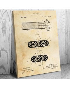 Telephone Switchboard Cable Patent Canvas Print