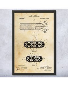 Telephone Switchboard Cable Framed Patent Print