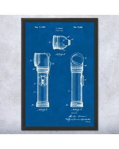 Military Flashlight Framed Patent Print