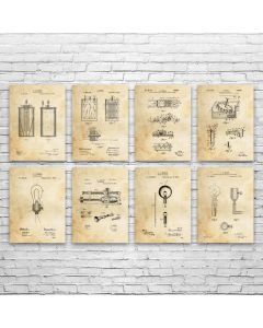 Thomas Edison Patent Prints Set of 8