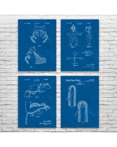Hand Puppet Patent Posters Set of 4