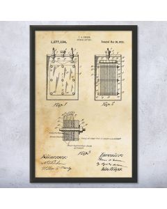Thomas Edison Storage Battery Patent Framed Print