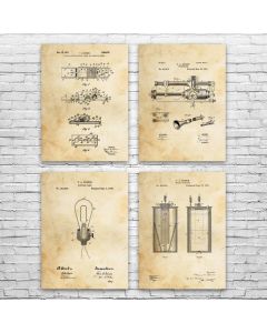 Thomas Edison Inventions Posters Set of 4
