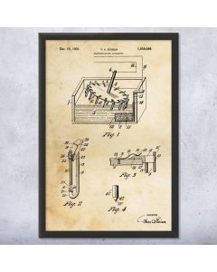 Thomas Edison Electroplating Framed Patent Print