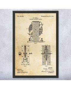 Nikola Tesla Magentic Motor Framed Patent Print